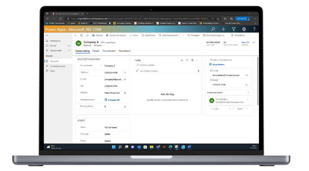 Microsoft-365-CRM in laptop
