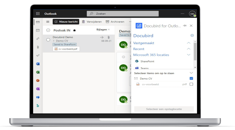 Laptop met Docubird beheer