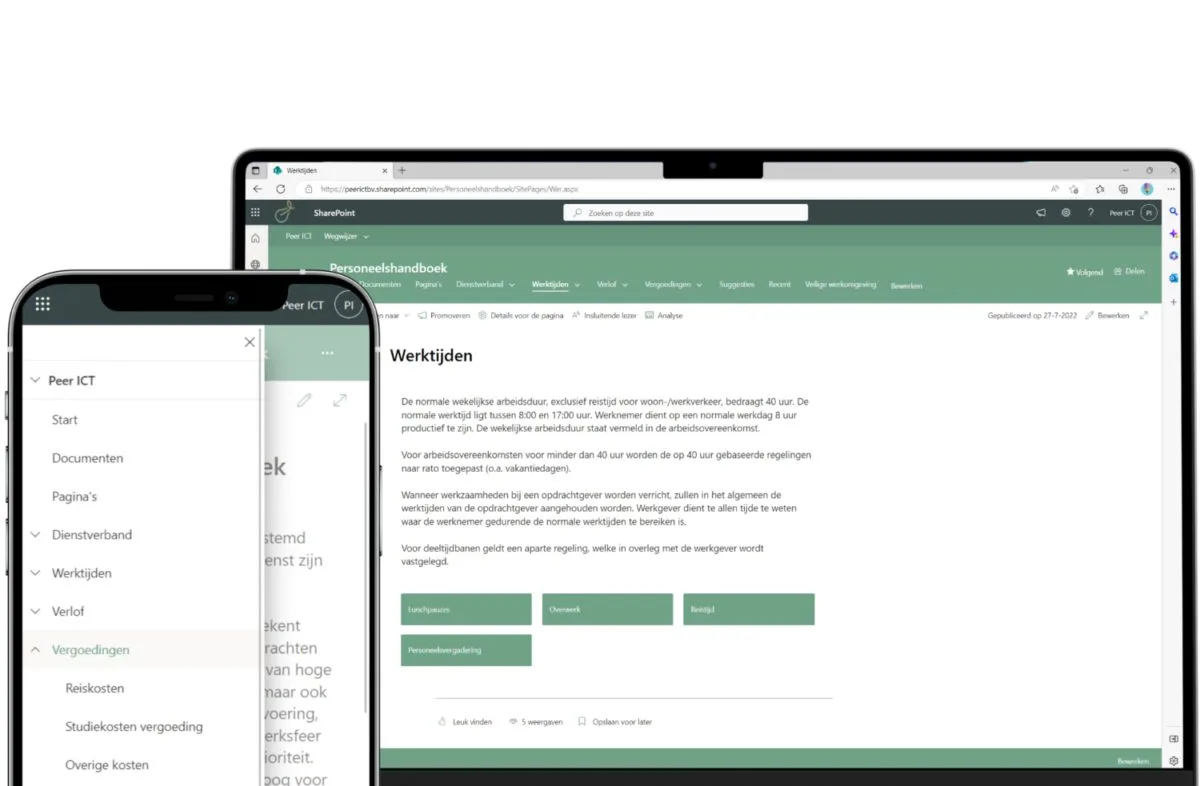Digitaal personeelshandboek - SharePoint modules