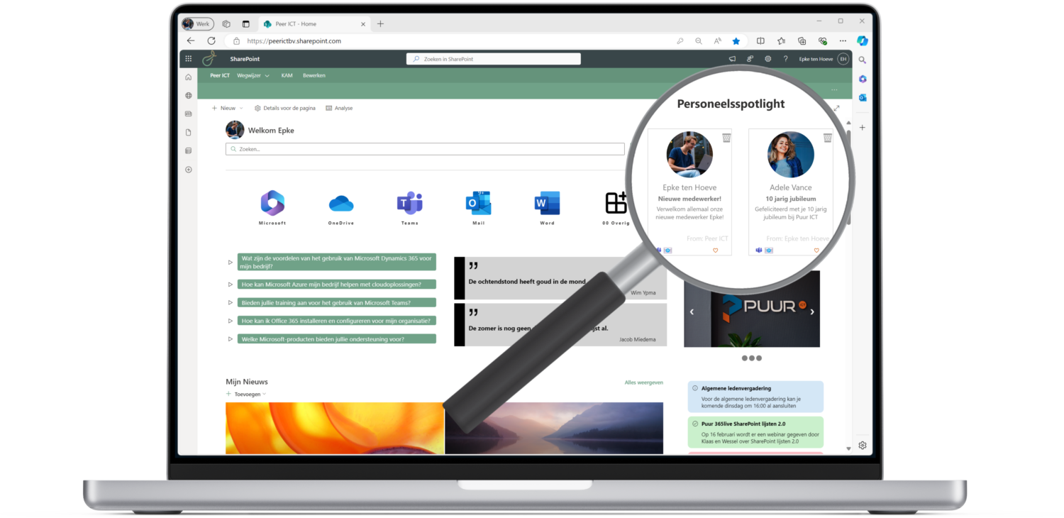 Personeelsspotlight webpart in SharePoint