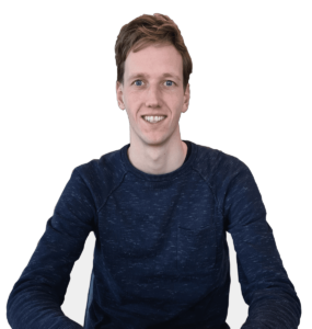 Man met een glimlach