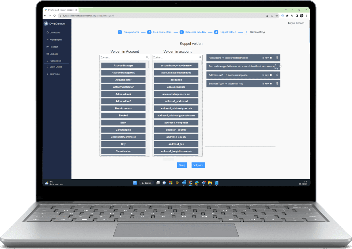 Nieuwe-koppeling-dynaconnect in laptop